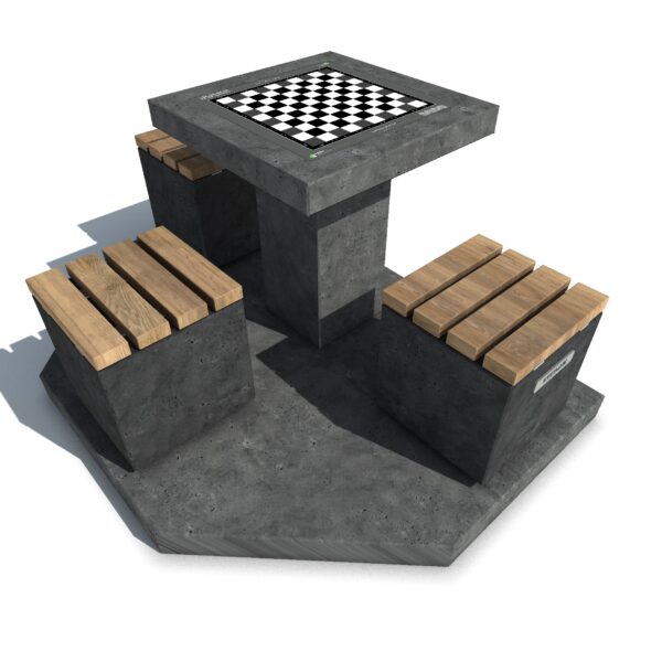 Dam schaak tafel, dam tafel, schaak tafel, game table, picknicktafel beton,