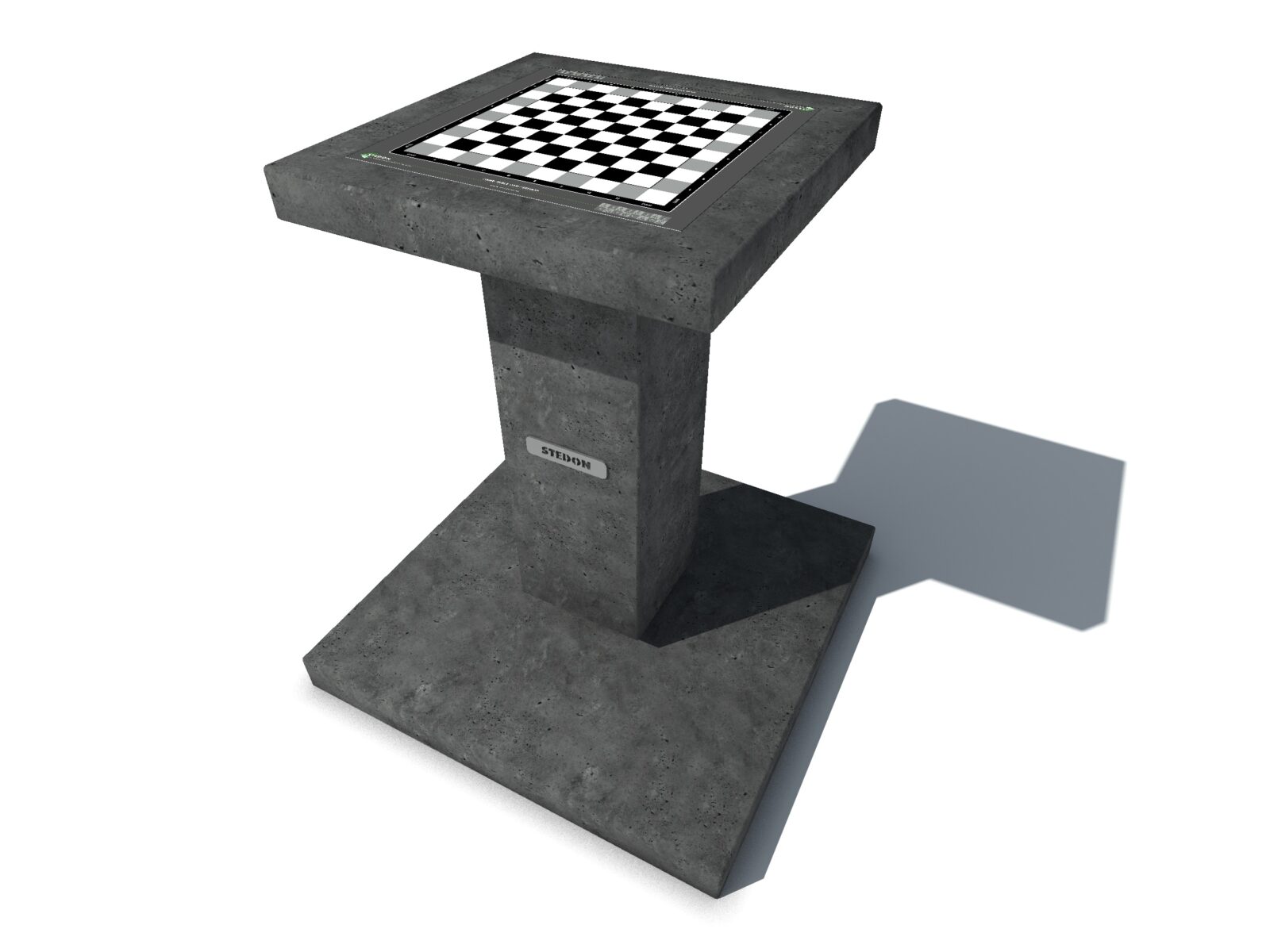 Dam schaak tafel, dam tafel, schaak tafel, game table, picknicktafel beton,