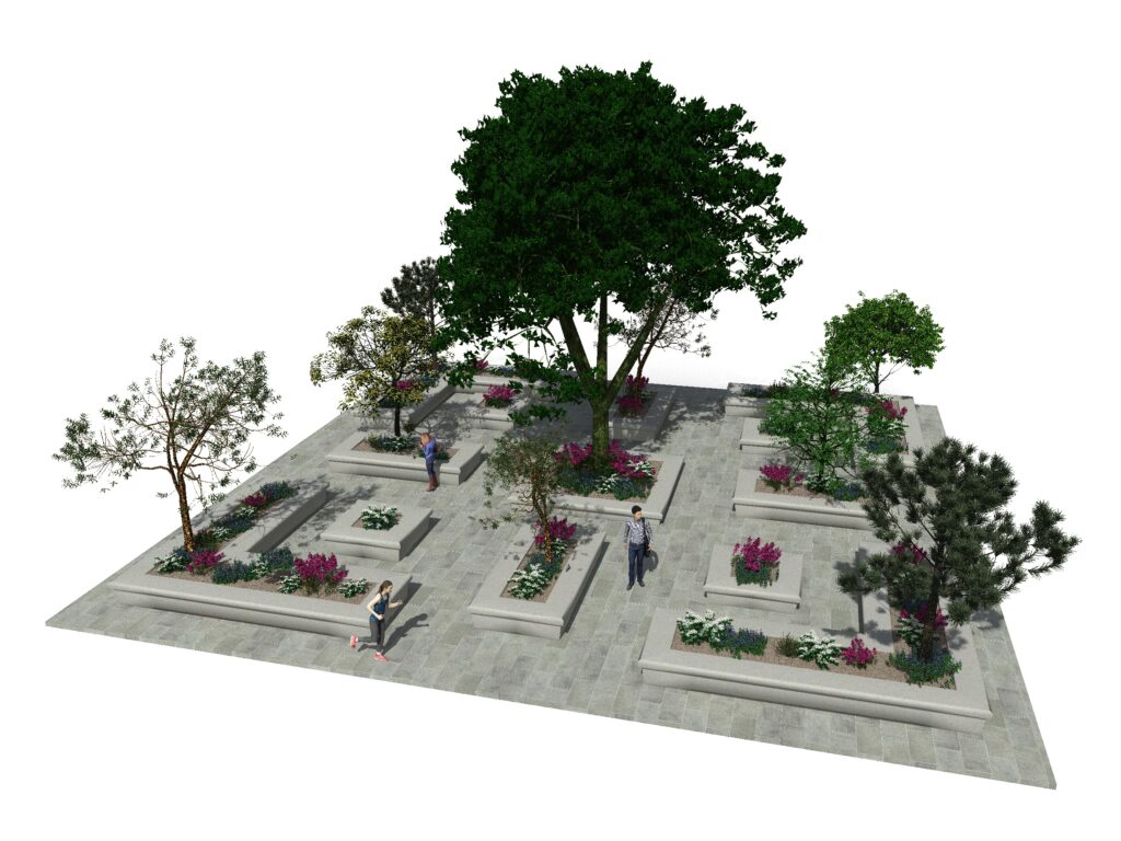 Bloembak, bloembakken, plantenbak, plantenbakken, plantenbak openbare ruimte, bloembak openbare ruimte