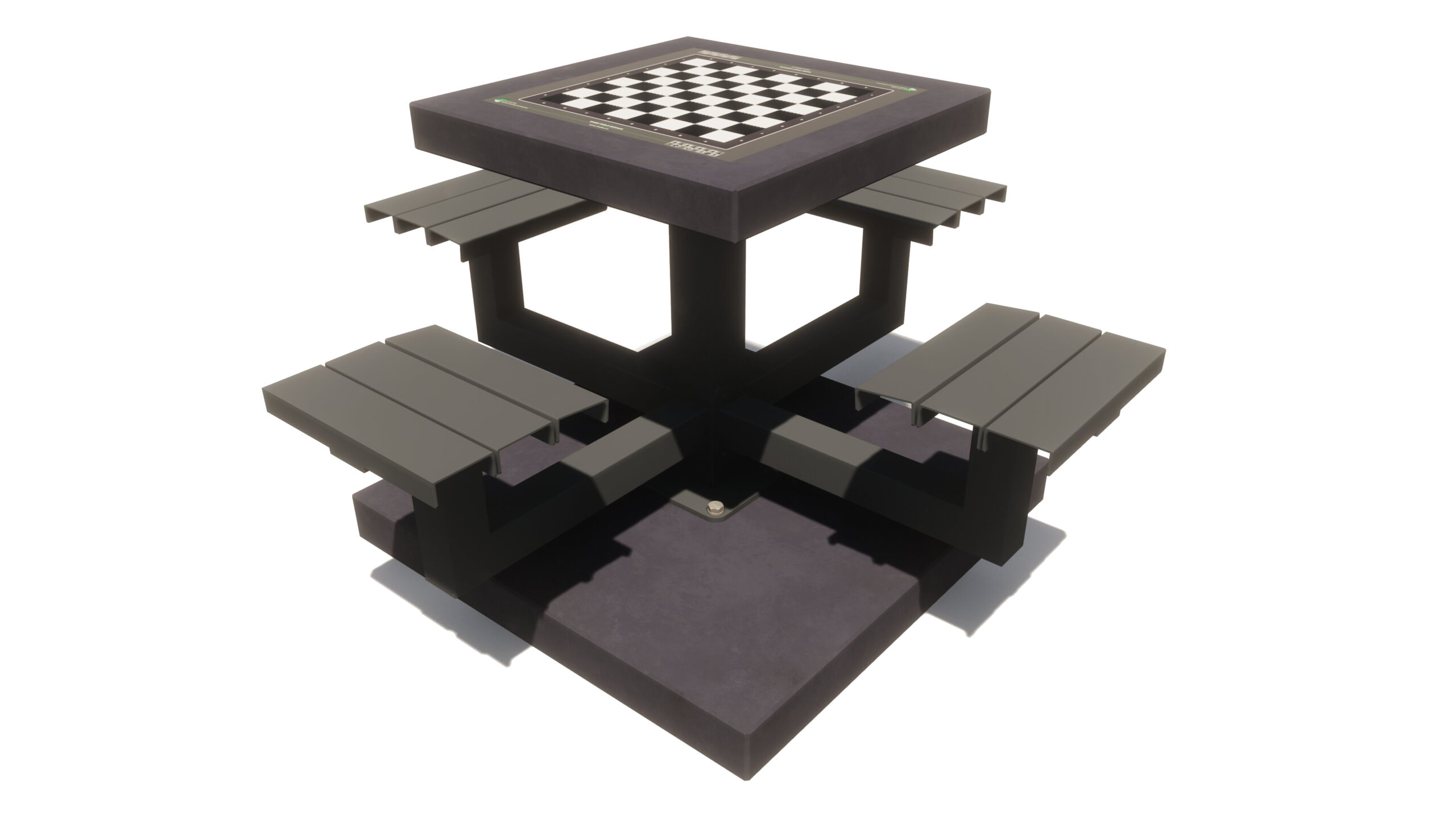 Dam schaak tafel, dam tafel, schaak tafel, game table, picknicktafel beton